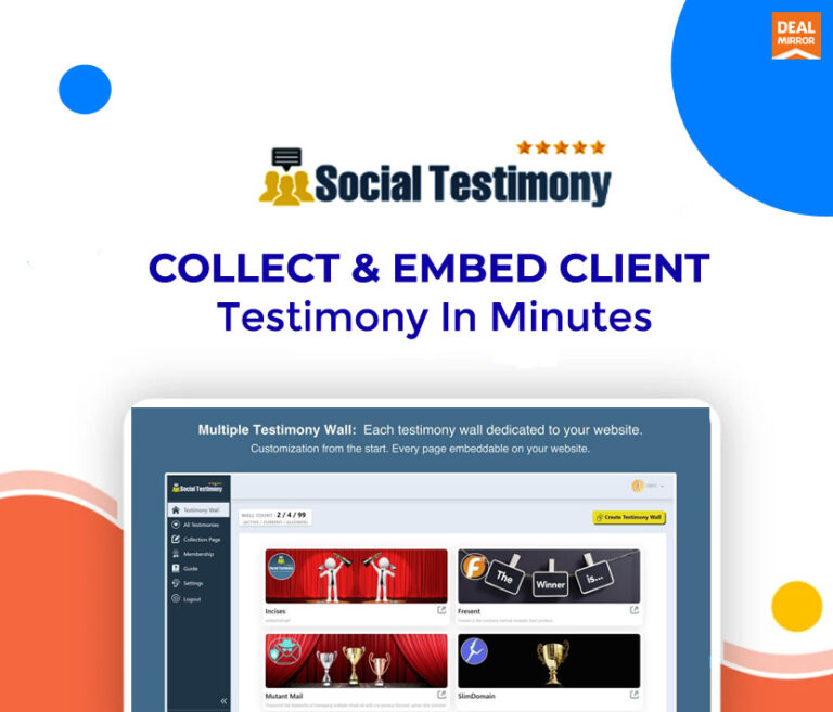 Social Testimony Lifetime Deal Display & collect testimony customers
