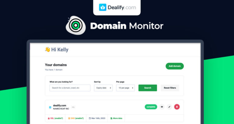 Domain Monitor Lifetime Deal - $49.95 - Dealify Exclusive Deal