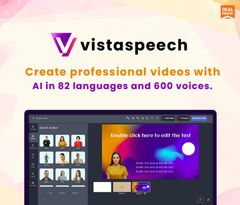 VistaSpeech Lifetime Deal will reduce the video creation time